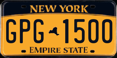 NY license plate GPG1500