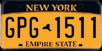 NY license plate GPG1511
