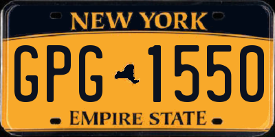 NY license plate GPG1550