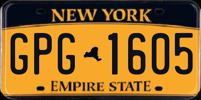 NY license plate GPG1605