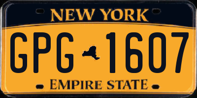 NY license plate GPG1607