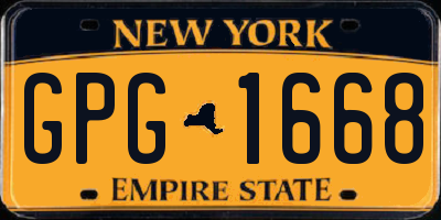 NY license plate GPG1668