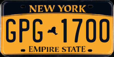 NY license plate GPG1700