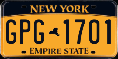 NY license plate GPG1701