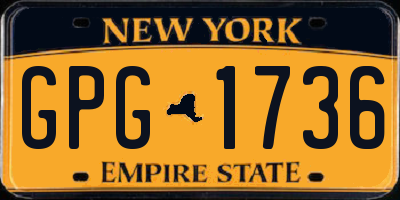 NY license plate GPG1736