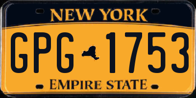 NY license plate GPG1753