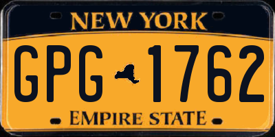 NY license plate GPG1762