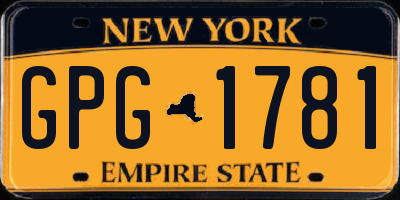 NY license plate GPG1781