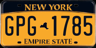 NY license plate GPG1785