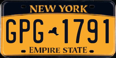 NY license plate GPG1791