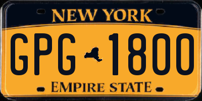NY license plate GPG1800
