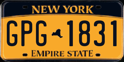 NY license plate GPG1831