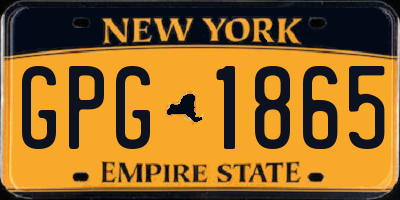 NY license plate GPG1865
