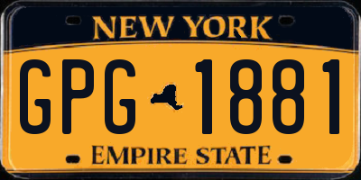 NY license plate GPG1881