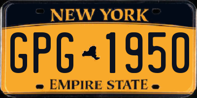 NY license plate GPG1950