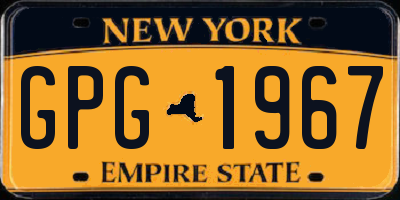 NY license plate GPG1967