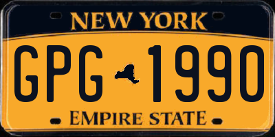 NY license plate GPG1990
