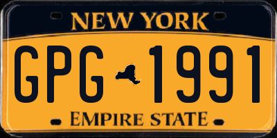NY license plate GPG1991