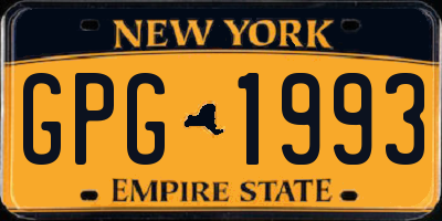 NY license plate GPG1993