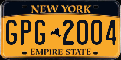 NY license plate GPG2004