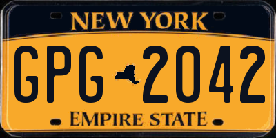 NY license plate GPG2042