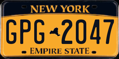 NY license plate GPG2047