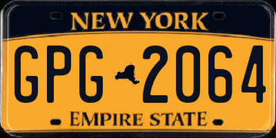 NY license plate GPG2064