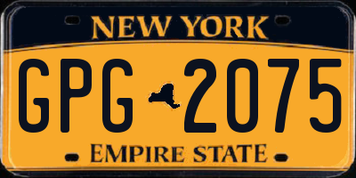 NY license plate GPG2075