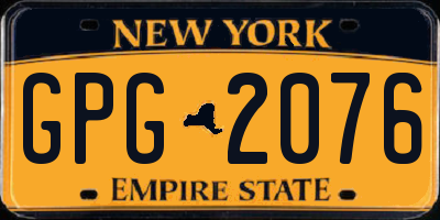 NY license plate GPG2076