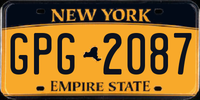 NY license plate GPG2087