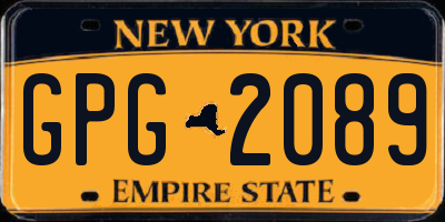 NY license plate GPG2089