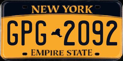 NY license plate GPG2092
