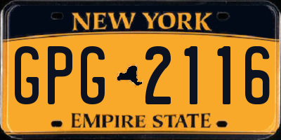 NY license plate GPG2116