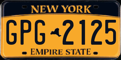 NY license plate GPG2125