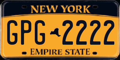 NY license plate GPG2222