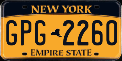 NY license plate GPG2260