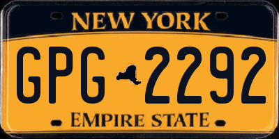 NY license plate GPG2292