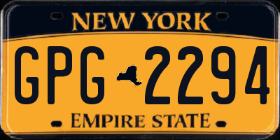 NY license plate GPG2294