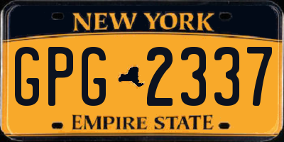 NY license plate GPG2337