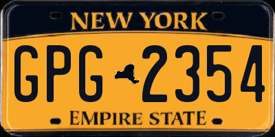 NY license plate GPG2354