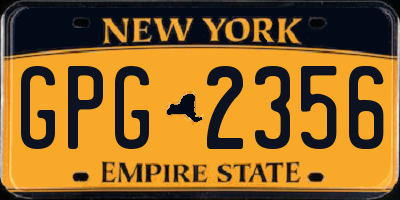 NY license plate GPG2356