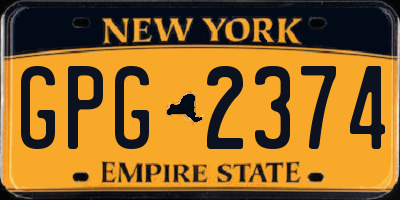 NY license plate GPG2374