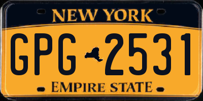NY license plate GPG2531