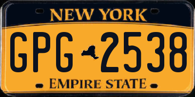 NY license plate GPG2538