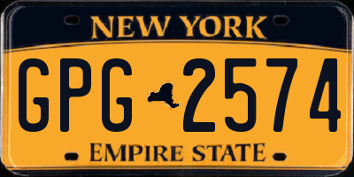 NY license plate GPG2574