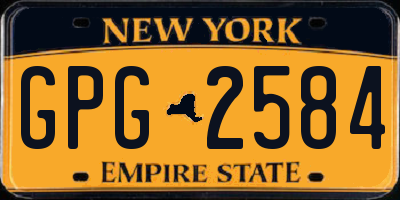 NY license plate GPG2584