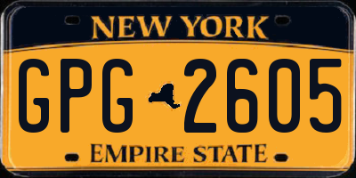 NY license plate GPG2605