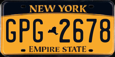 NY license plate GPG2678