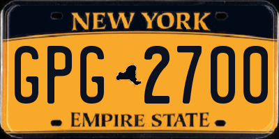 NY license plate GPG2700