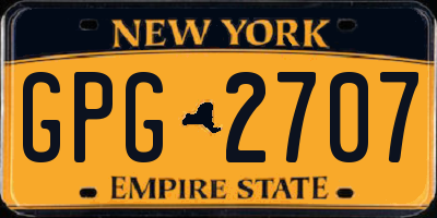 NY license plate GPG2707